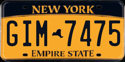 NY license plate GIM7475