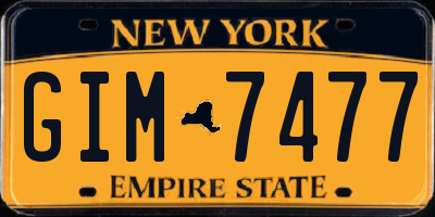 NY license plate GIM7477