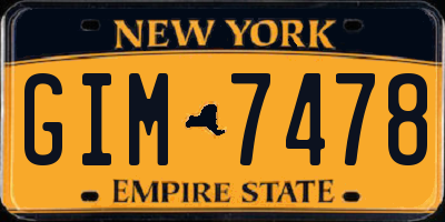 NY license plate GIM7478