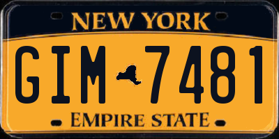 NY license plate GIM7481
