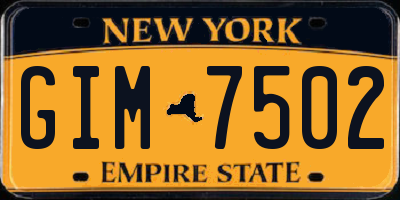 NY license plate GIM7502
