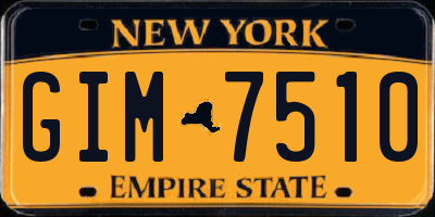 NY license plate GIM7510
