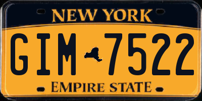 NY license plate GIM7522
