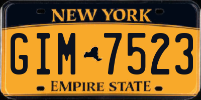 NY license plate GIM7523