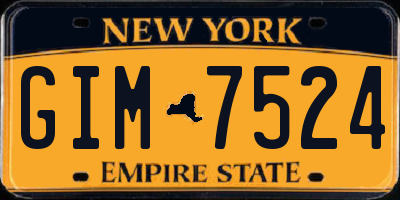 NY license plate GIM7524