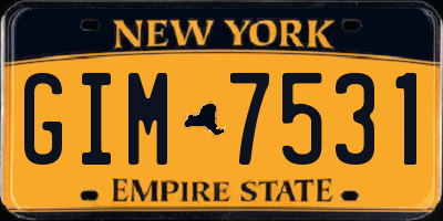 NY license plate GIM7531
