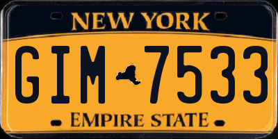 NY license plate GIM7533