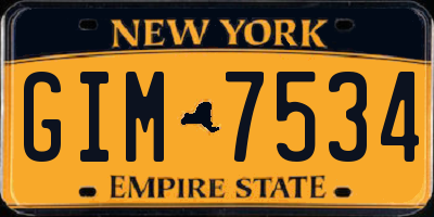 NY license plate GIM7534