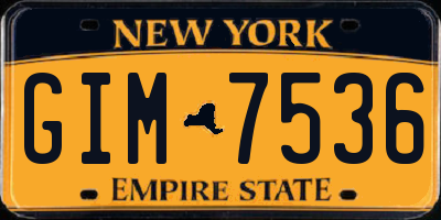 NY license plate GIM7536