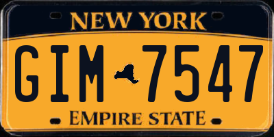 NY license plate GIM7547