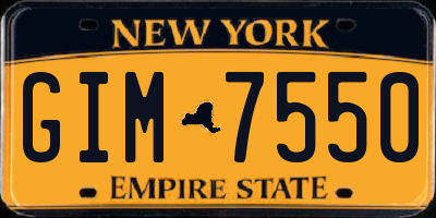 NY license plate GIM7550