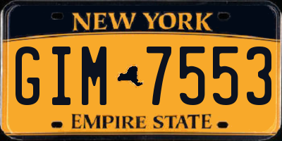 NY license plate GIM7553