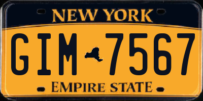 NY license plate GIM7567