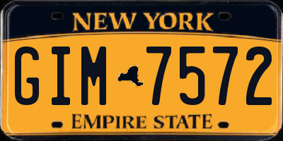 NY license plate GIM7572