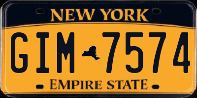 NY license plate GIM7574