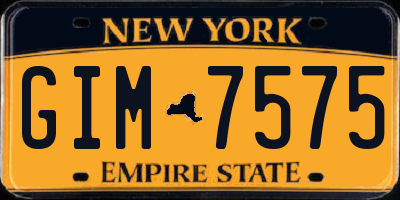 NY license plate GIM7575