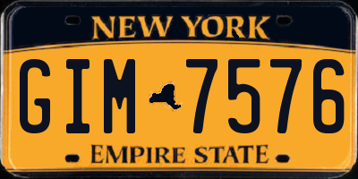 NY license plate GIM7576