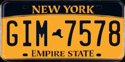 NY license plate GIM7578