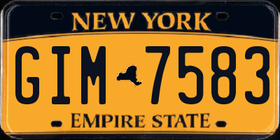 NY license plate GIM7583