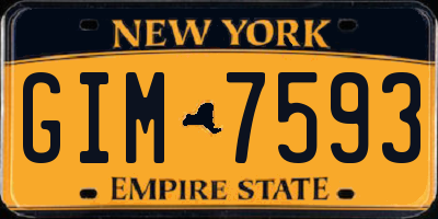 NY license plate GIM7593