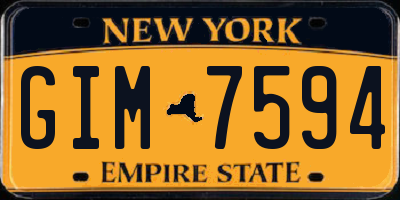 NY license plate GIM7594