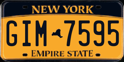 NY license plate GIM7595