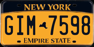 NY license plate GIM7598