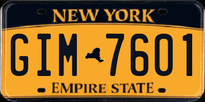 NY license plate GIM7601