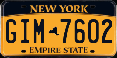 NY license plate GIM7602