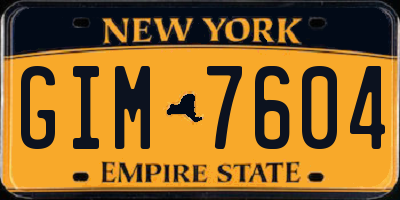 NY license plate GIM7604