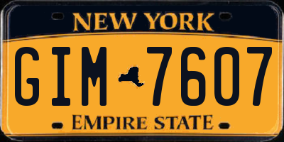 NY license plate GIM7607