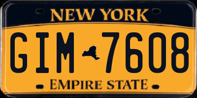 NY license plate GIM7608