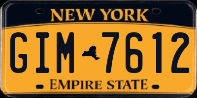 NY license plate GIM7612