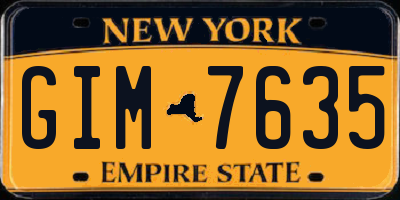 NY license plate GIM7635