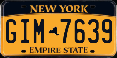 NY license plate GIM7639