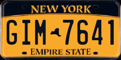 NY license plate GIM7641