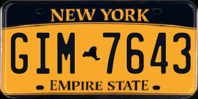 NY license plate GIM7643