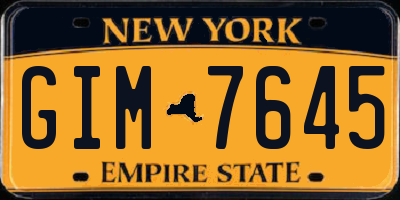 NY license plate GIM7645