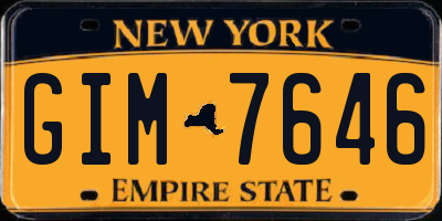 NY license plate GIM7646