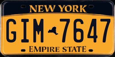 NY license plate GIM7647