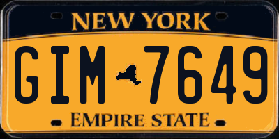 NY license plate GIM7649