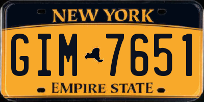 NY license plate GIM7651