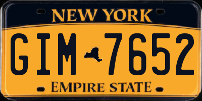 NY license plate GIM7652