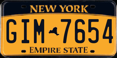 NY license plate GIM7654