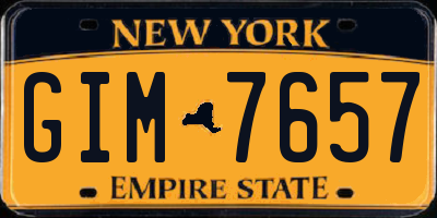 NY license plate GIM7657