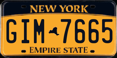 NY license plate GIM7665
