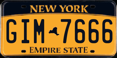 NY license plate GIM7666