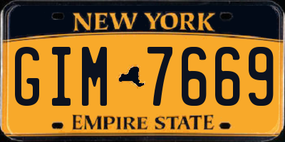 NY license plate GIM7669