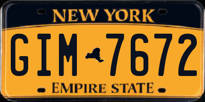NY license plate GIM7672