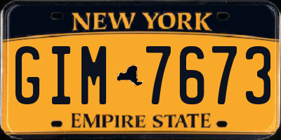 NY license plate GIM7673